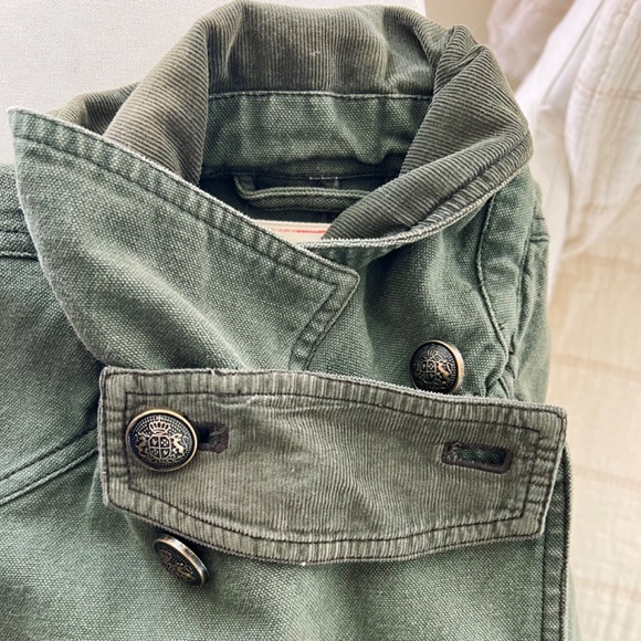WE THE FREE Viva Surplus Cotton Pea Jacket in Army Green - S - Picture 6 of 13